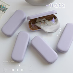 日系insシンプルメガネケース女性携帯型ストレス軽目ケース学生純色近視サングラス収納ケース