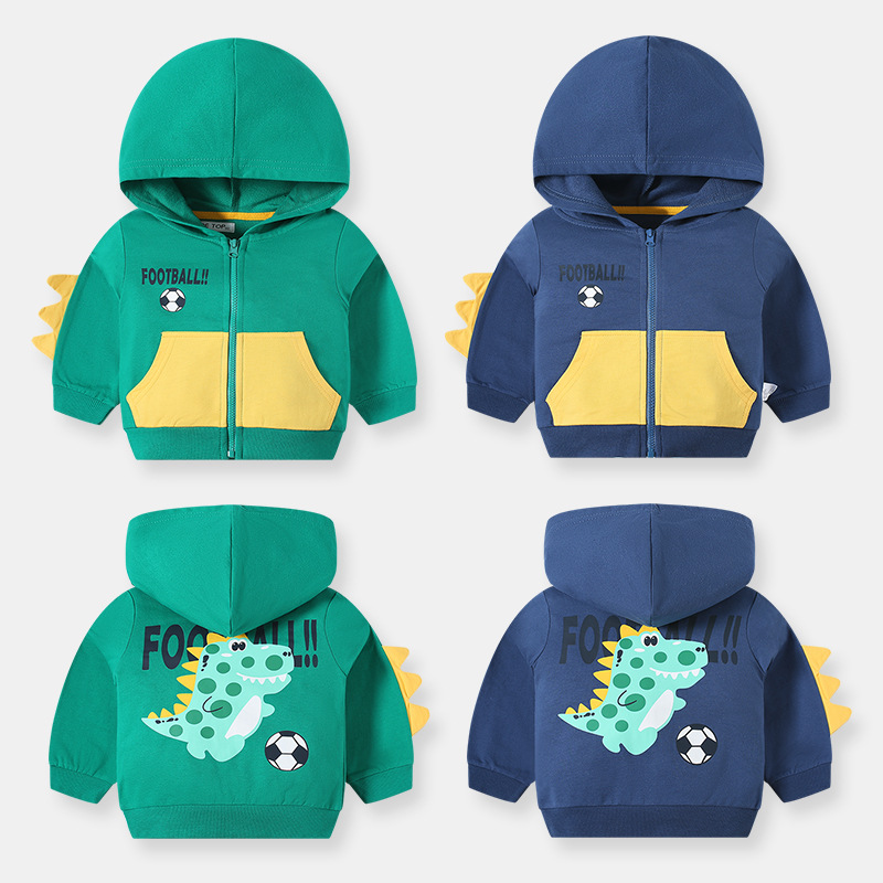 Ropa DE LOS NIÑOS nueva historieta del otoño suéter con capucha tridimensional abrigo suéter de los niños delantero y trasero impreso superior moda