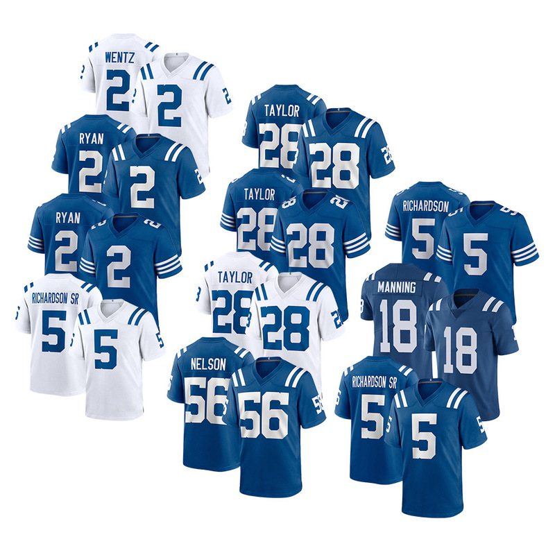 Colts 2 Wentz 28 Taylor Nfl Colts Jersey Embroidered Football Uniform Export Wholesale