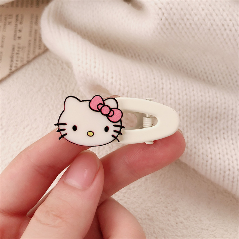 Nuevo acrílico gatito broche de pelo broche de borde broche lateral adorable dulce chica gatito pato pato broche de pelo marino