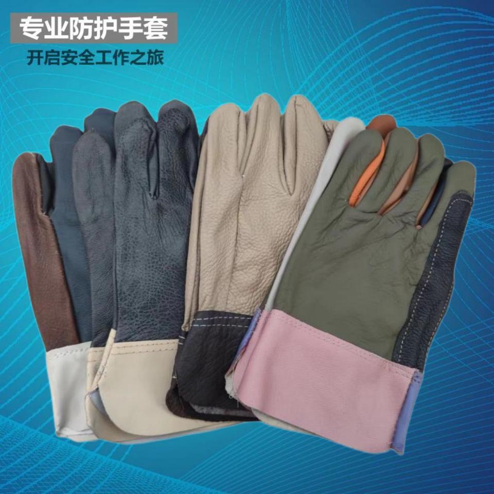 电焊手套家私短皮隔热耐磨全皮焊工手套劳保手套批发