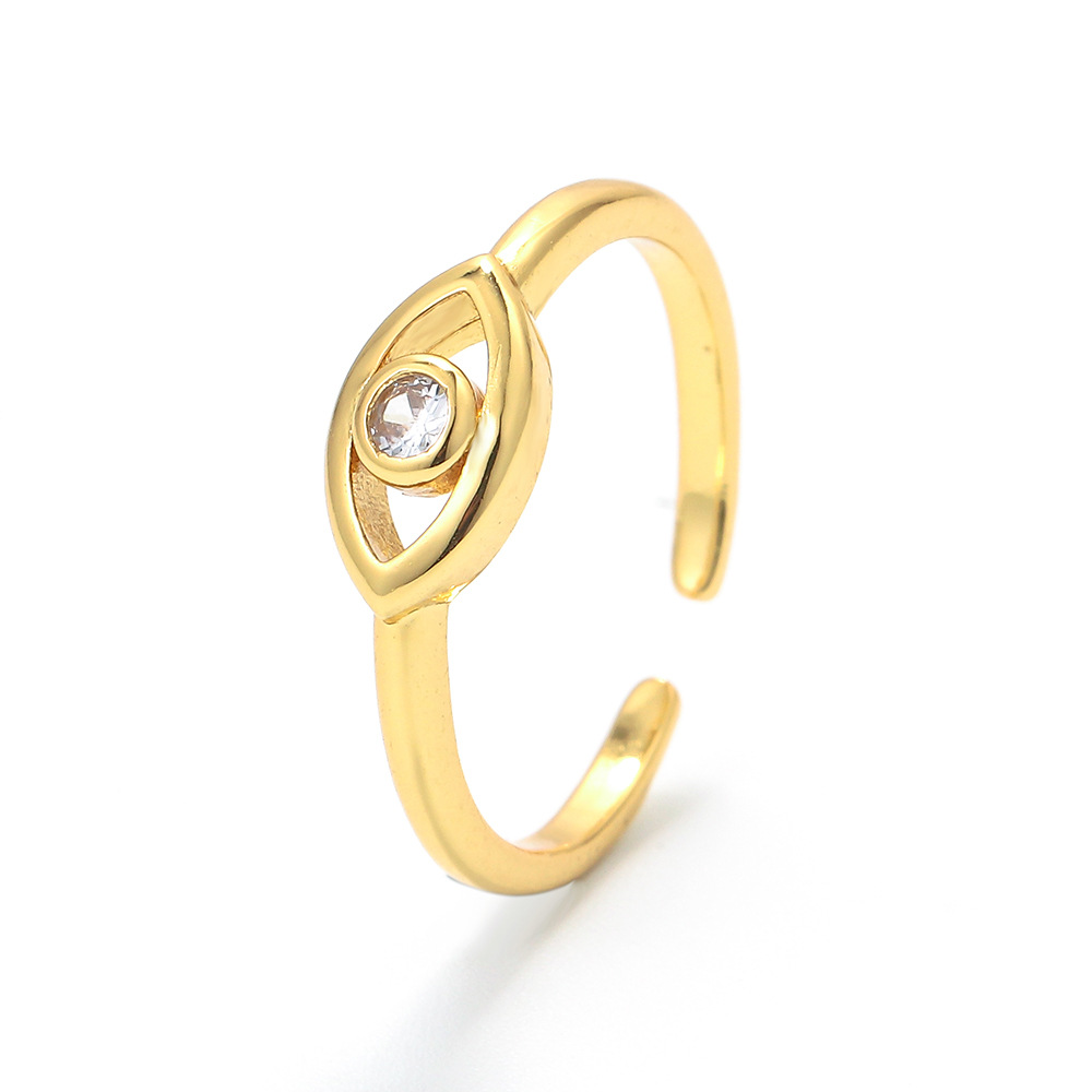 2g Weight Zircon Inlay Material Copper Plating Geometric Zircon Copper Rings