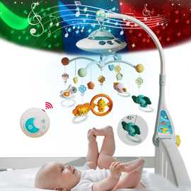 跨境专供新生婴儿床铃防斜视益智0-1岁旋转床头摇铃安抚宝宝玩具