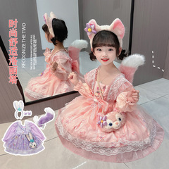 Children's Lolita Princess Dress Girls Autumn and Winter Version Thick and Warm Dress Baby Little Girl Lolita Skirt