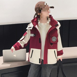 2025 new girls autumn western style all-match windbreaker spring and autumn coat big children's three-in-one detachable assault coat