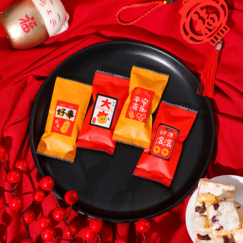 2025 año nuevo serpiente copo de nieve bolsa de embalaje crujiente rojo turrón festivo galletas máquina de hornear hecha a mano bolsa sellada