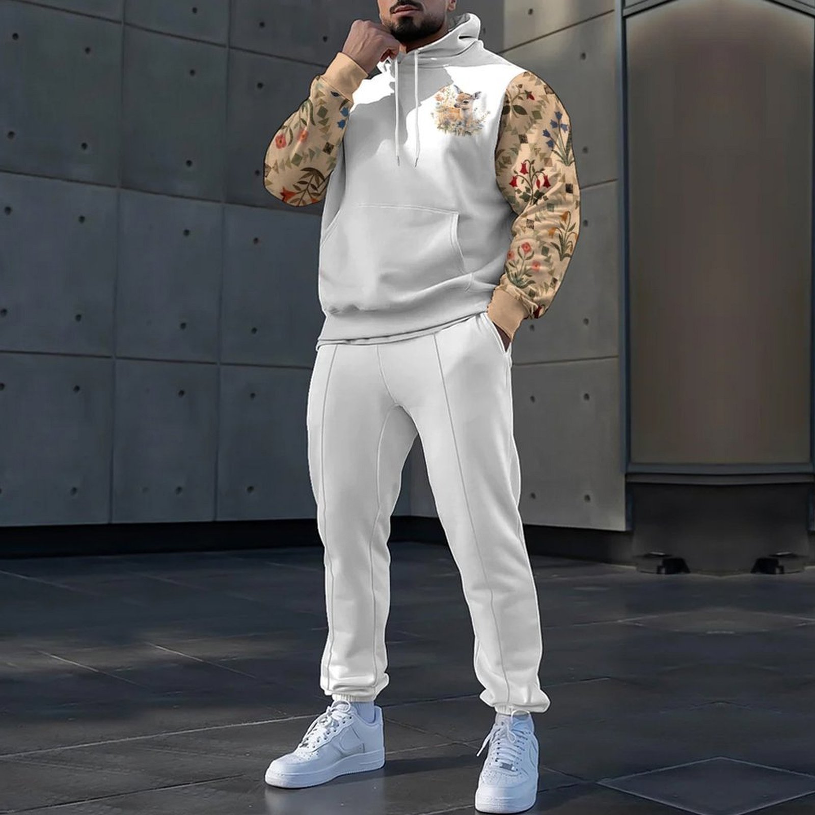 2024 estilo minimalino neutro estilo de personalidad de todo fósforo casual cómodo suéter con capucha de manga larga pantalones MC11-ML1