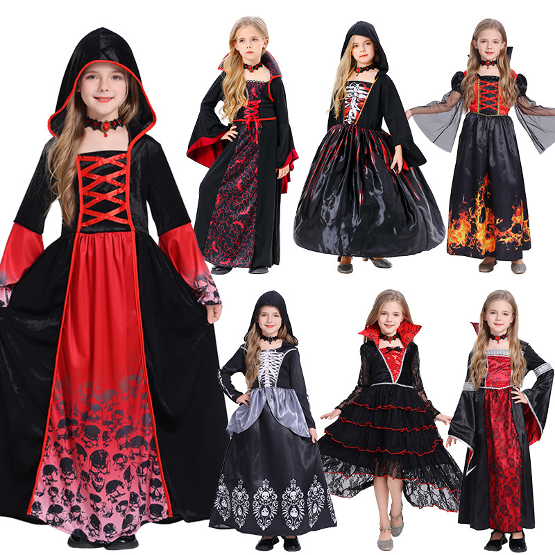 Cross-Border Halloween Cosplay Vampire Costume Girl Character Dress Party Costume Witch Dress