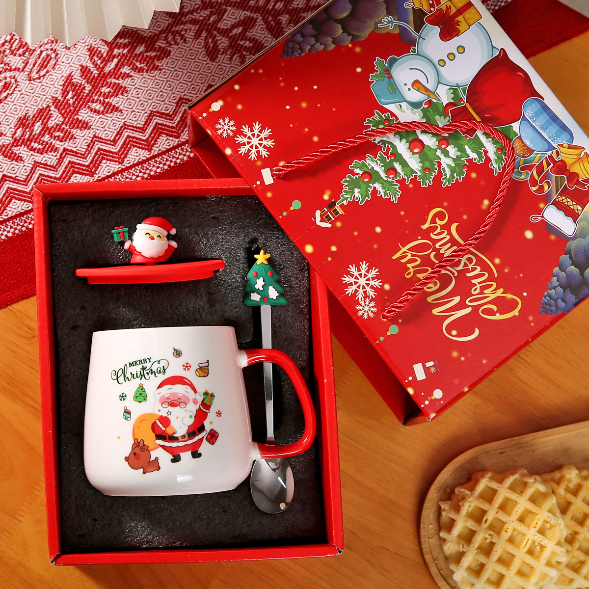 Taza de Navidad transfronteriza de Santa Claus Taza de cerámica creativa Regalo de evento de Navidad Regalo de Navidad Taza de agua Regalo de mano