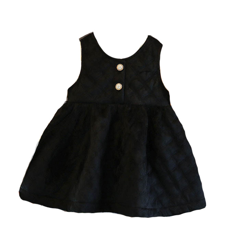 Girls Dress 2025 Winter Korean Style New Baby Girl Solid Color Sleeveless Vest Skirt Children's Cotton Vest Skirt