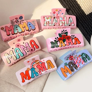 柏菲雅新款MAMA抓夹花朵彩虹发抓亚克力大号方形鲨鱼夹子发饰品女