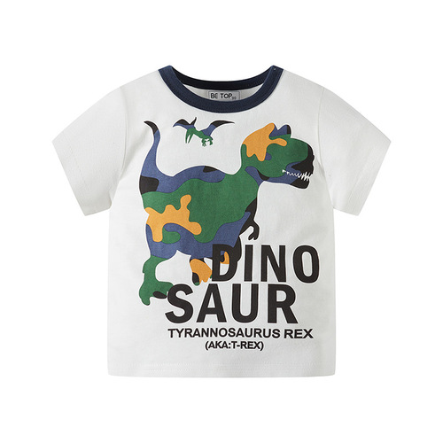 Be Top Summer Children's Clothing Baby Casual Stylish Short Sleeve T-Shirt for Boys Crew Neck Knit Top