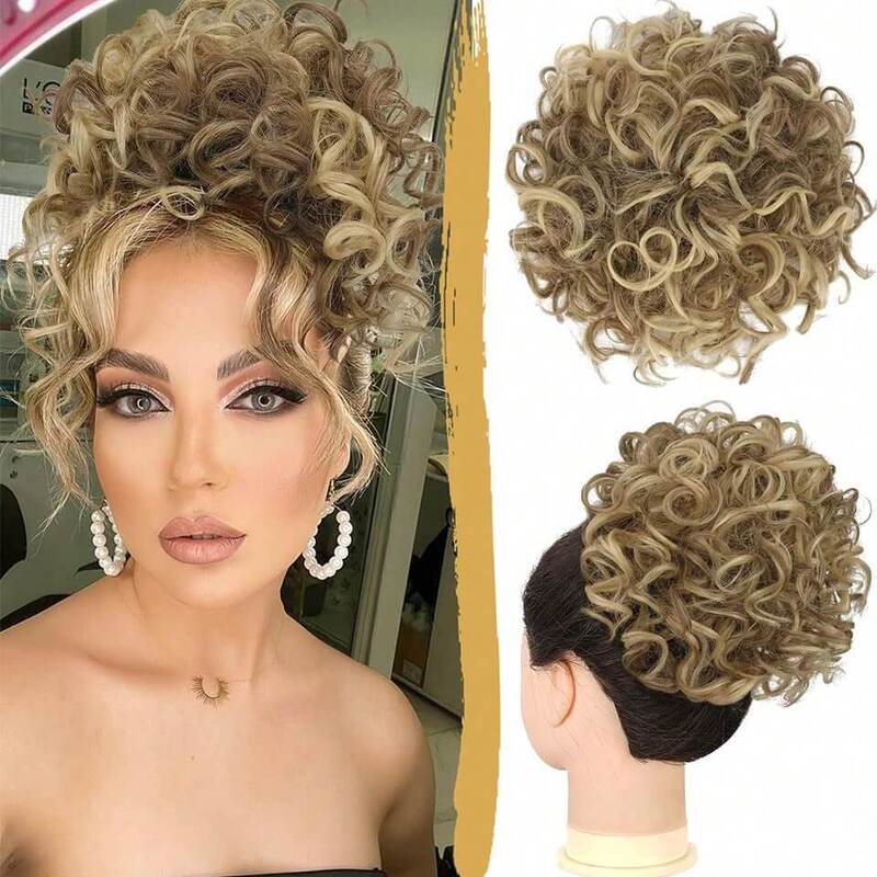 Cross-Border Foreign Trade Wig Bag Messy Drawstring Hair Bag European and American Wig Drawstring Elastic Drawstring Loose Wavy Large Curly Bun Cross-Border Foreign Trade Wig Bag Messy Drawstring Hair Bag European and American Wig Drawstring Elastic Drawstring Loose Wavy Large Curly Bun
