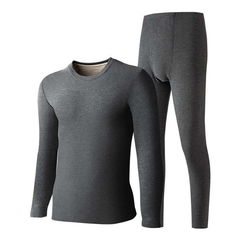 Nuevo traje de ropa interior térmica de lana de seda para hombre de otoño e invierno, suministro directo transfronterizo más ropa de otoño gruesa de terciopelo, pantalones largos, base