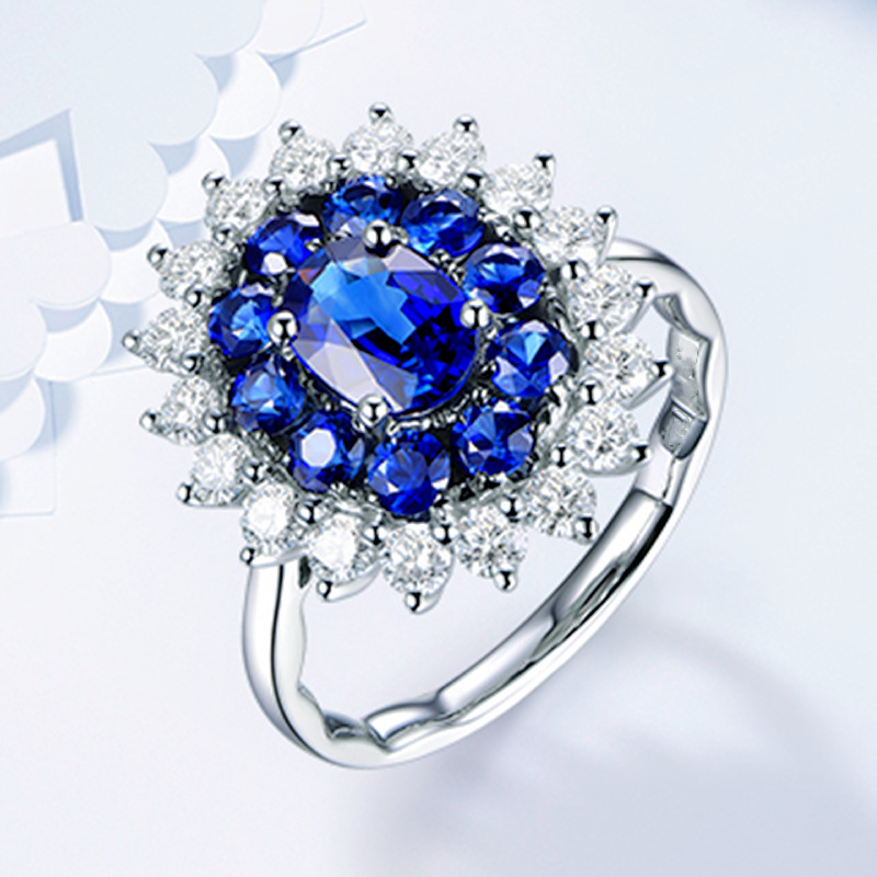 Anillo estilo princesa diana con zafiro joya chapada en oro mujer_voghion.com