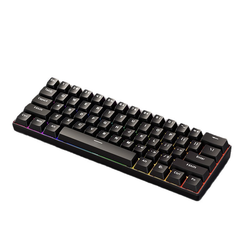 61 teclado mecánico verdadero eje azul eje rojo conexión cableada juegos de oficina portátil teclado de computadora de escritorio