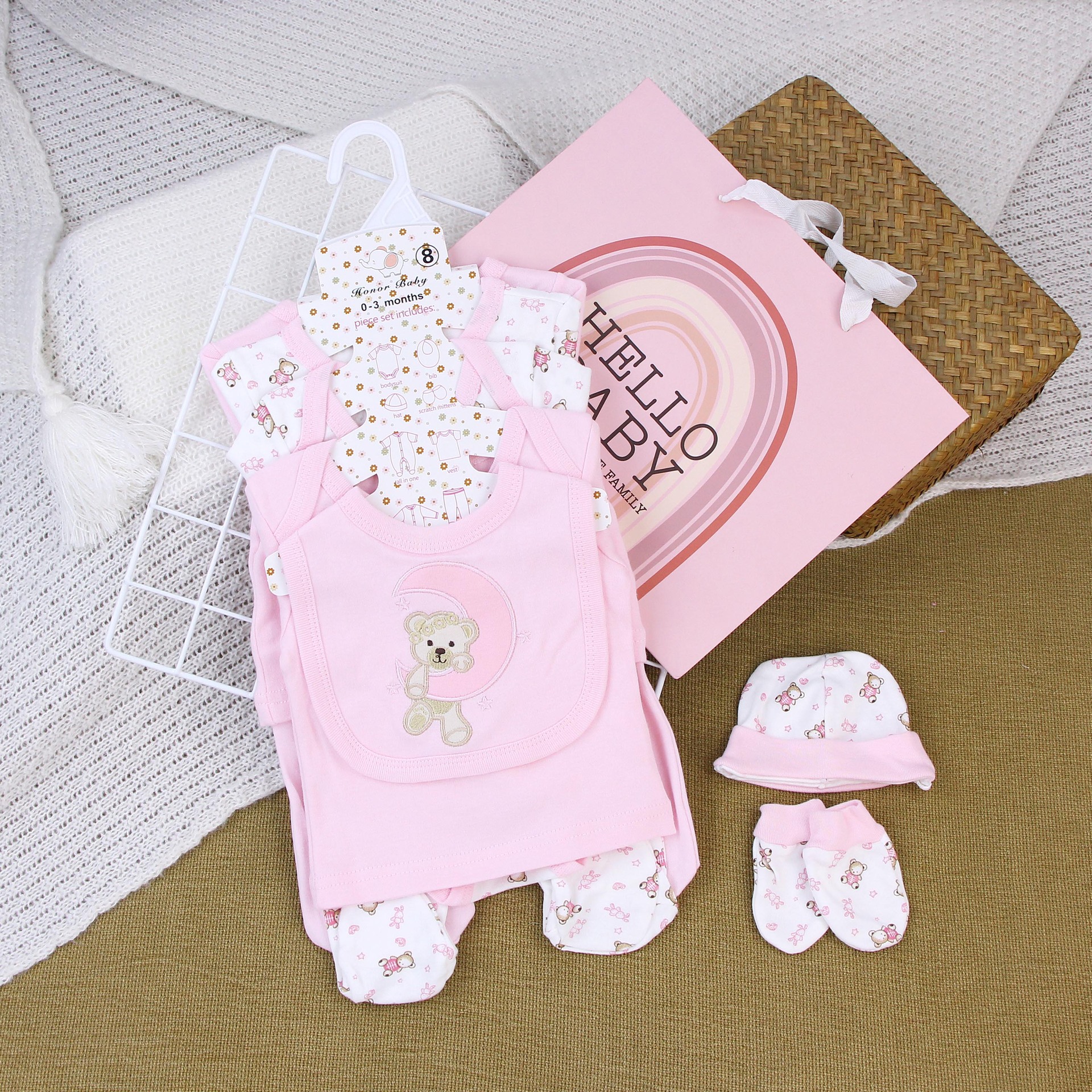 Caja de regalo de recién nacidos, ropa de escalada unida, ropa de algodón, ropa de bebé de luna llena, ropa de bebé para hombres y mujeres image 23