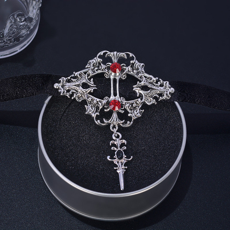Gothic Spitzen Samt Choker Halskette Für Damen Vampir Accessoire_voghion.com