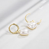 Advanced universal earrings from pearl, french style, high-quality style, simple and elegant design