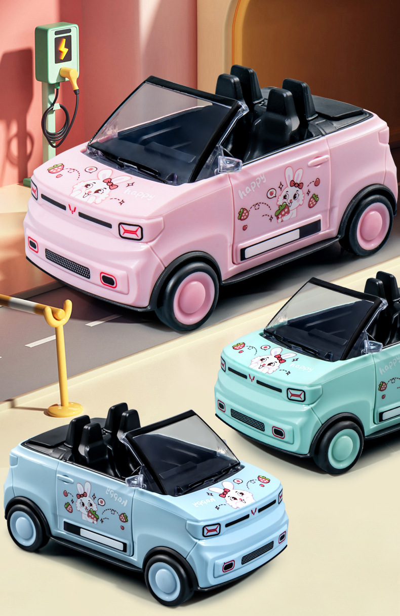 儿童卡通mini敞篷车 仿真塑料迷你汽车模型男孩女孩惯性跑车玩具详情2