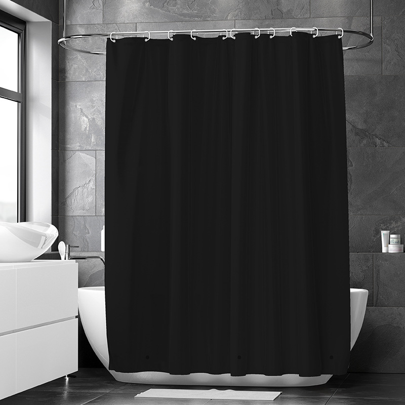 Black Peva Thickened Waterproof Shower Curtain Amazon Cross-Border Bathroom Partition Curtain Shower Curtain for Home Use
