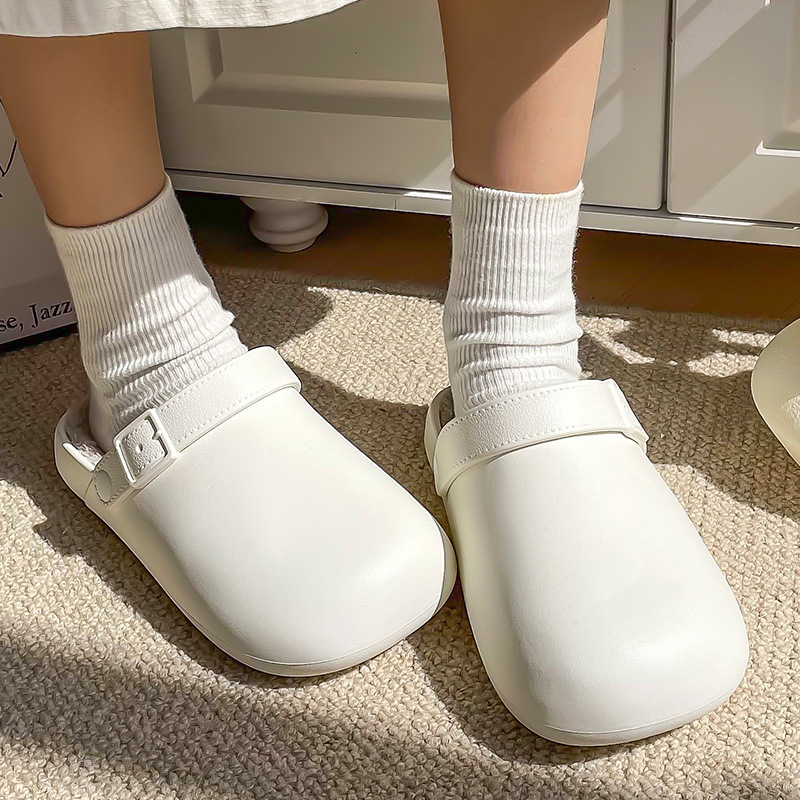 Birkenstock katoenen pantoffels voor dames herfst en winter 2026 nieuwe dikke zolen waterdicht en warm plus fluwelen antislip schoenen voor binnenshuis