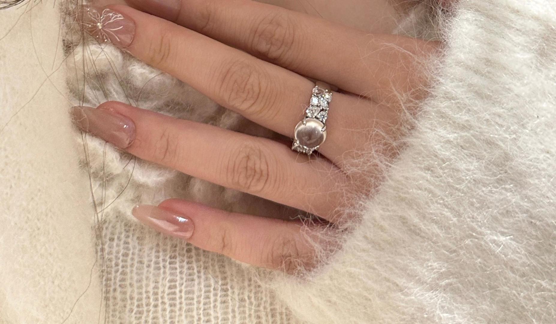 Collier en argent pur pour tout le corps avec chaîne de clavicule en jade et mousse d'eau, bijoux Xiancan, nouveauté, luxe léger, vent frais_voghion.com