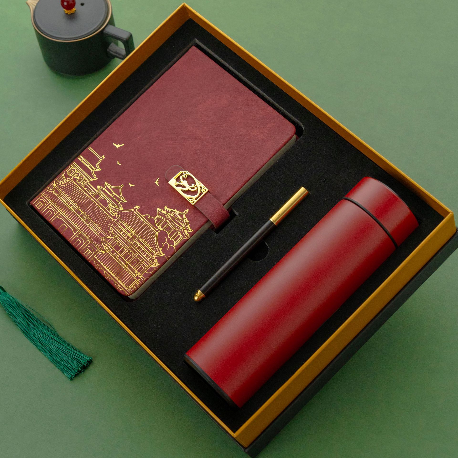 Guochao caja de regalo de notebook puede personalizar logotipo de impresión corporativa regalos de negocios para el personal del cliente