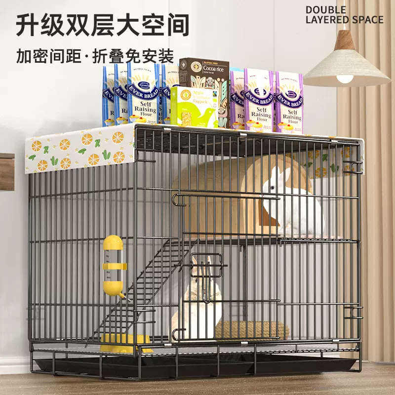 加密兔子笼子家用室内养兔多层双层可清粪幼兔笼猫笼栅栏养繁殖笼