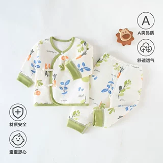 婴儿套装和尚服40克薄棉新生儿偏襟分体系带套儿童套装安阳婴童装