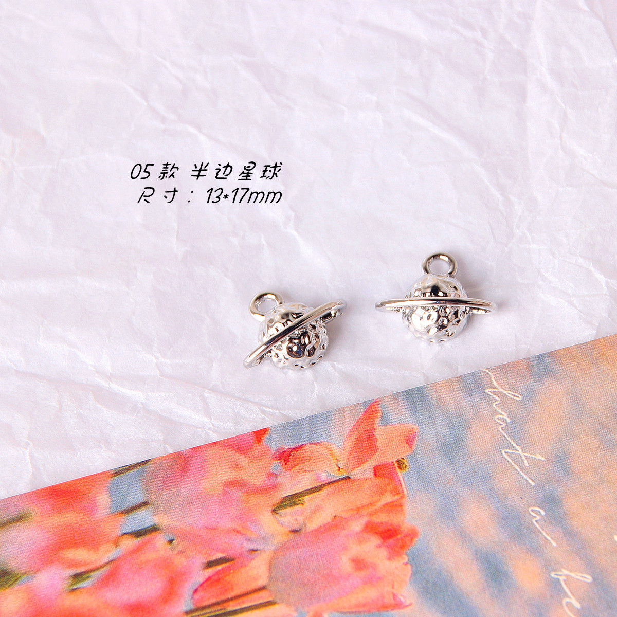 Hada lustre Cruz de plata estrella Rosa colgante hecho a mano diamante estrella DIY pendientes material Accesorios