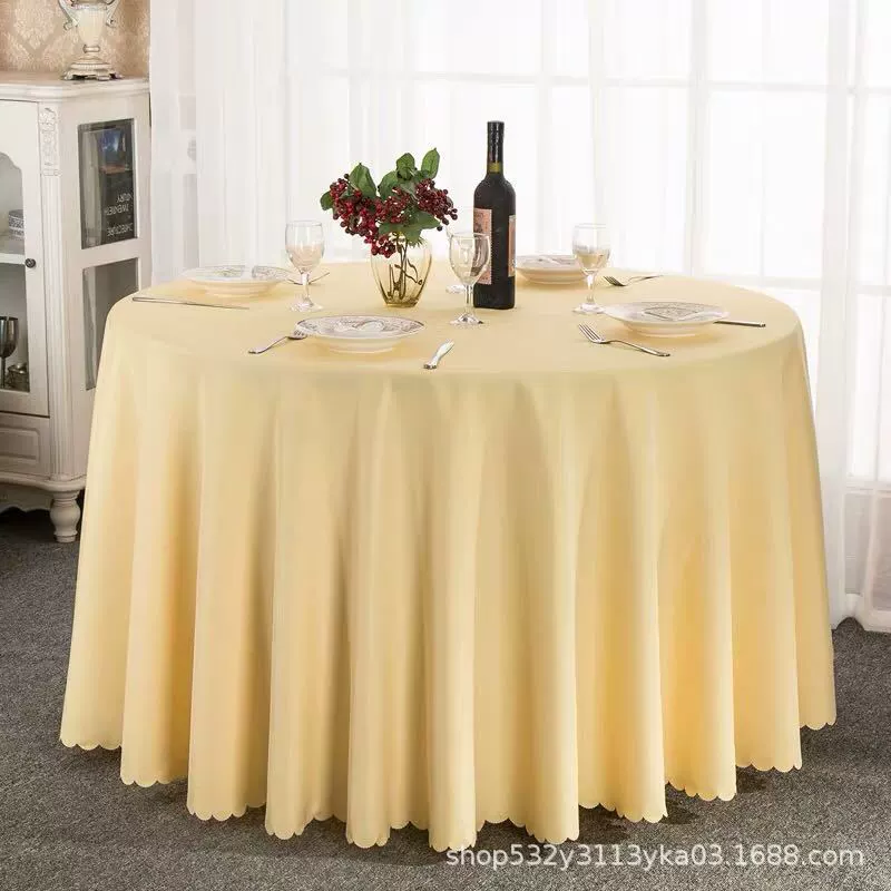 Large round table restaurant tablecloth hotel hotel banquet family can use round wedding European tablecloth table covers cross-border