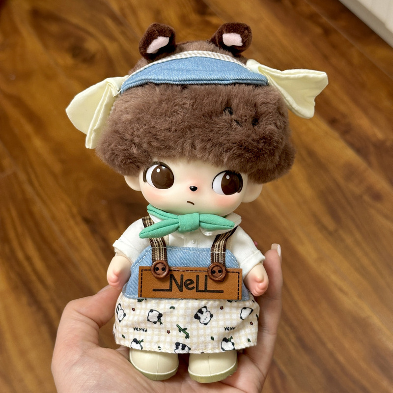仅娃衣】DIMOO WORLD毛绒挂件衣服娃衣牛仔裤双拼背带裤套装着替|undefined