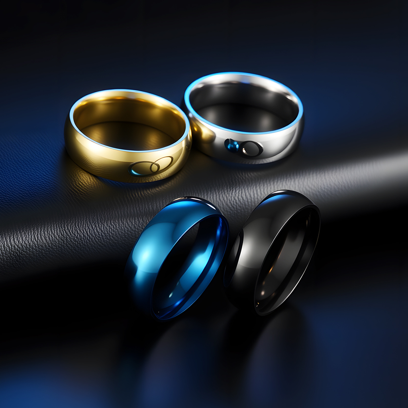 glossy classic ring for men and women stainless steel