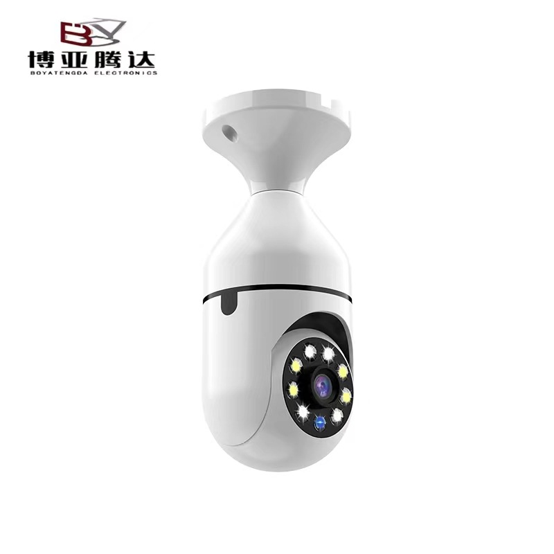 Cámara Bombilla E27 con Visión Nocturna Infrarroja Inalámbrica, Monitoreo WIFI de 360 Grados, Lente de Seguridad para el Hogar, Alta Definición 1080p