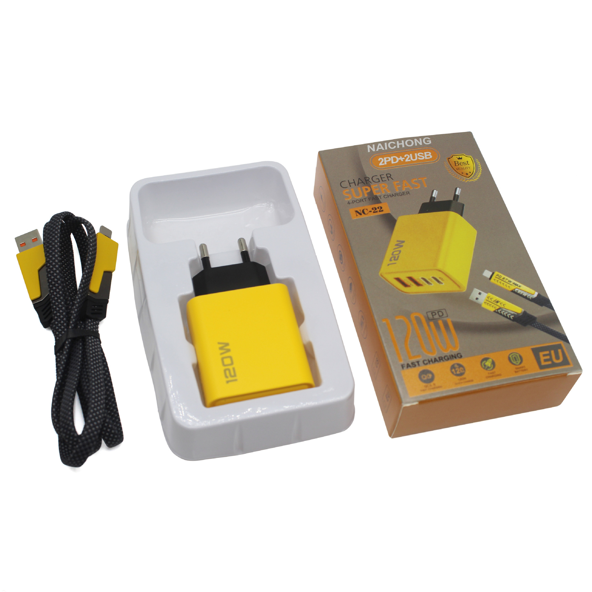 120w mecha cabeza de carga súper rápida para productos electrónicos de Apple Huawei cabeza de carga rápida cargador de teléfonos móviles