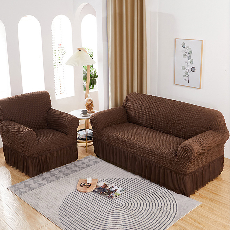 Falda funda de sofá de gasa de burbujas todo incluido cubierta elástica cubierta antipolvo cubierta de sofá al por mayor transfronteriza cojín de toalla de sofá antideslizante