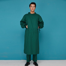 手术服男医生手术衣墨绿色长袖反穿衣全包手术室工作服棉隔离衣