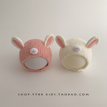 宝宝帽子秋冬款针织毛绒护耳帽婴幼儿包头保暖小月龄女童套头帽潮