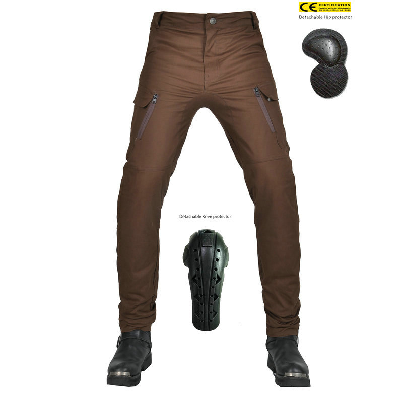 VOLERO motocicleta Four Seasons pantalones de ciclismo resistentes a la caída de cintura alta transpirable overoles de motocicleta retro marrón pantalones resistentes a la caída