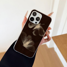 复古飞蛾锡纸壳适用苹果13手机壳iPhone17棕调透明防摔保护套批发