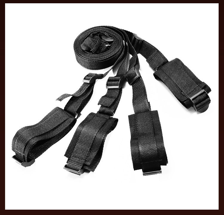 Nylon Bondage Leg Lift Straps for Adults, Adjustable Leg Splitter Restraint, Black — detail image 15