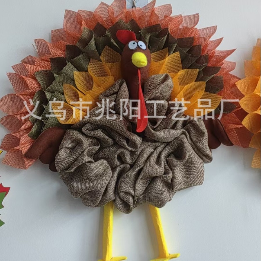 Placa de flores de Acción de Gracias Turquía patio puerta colgando decoraciones de Halloween