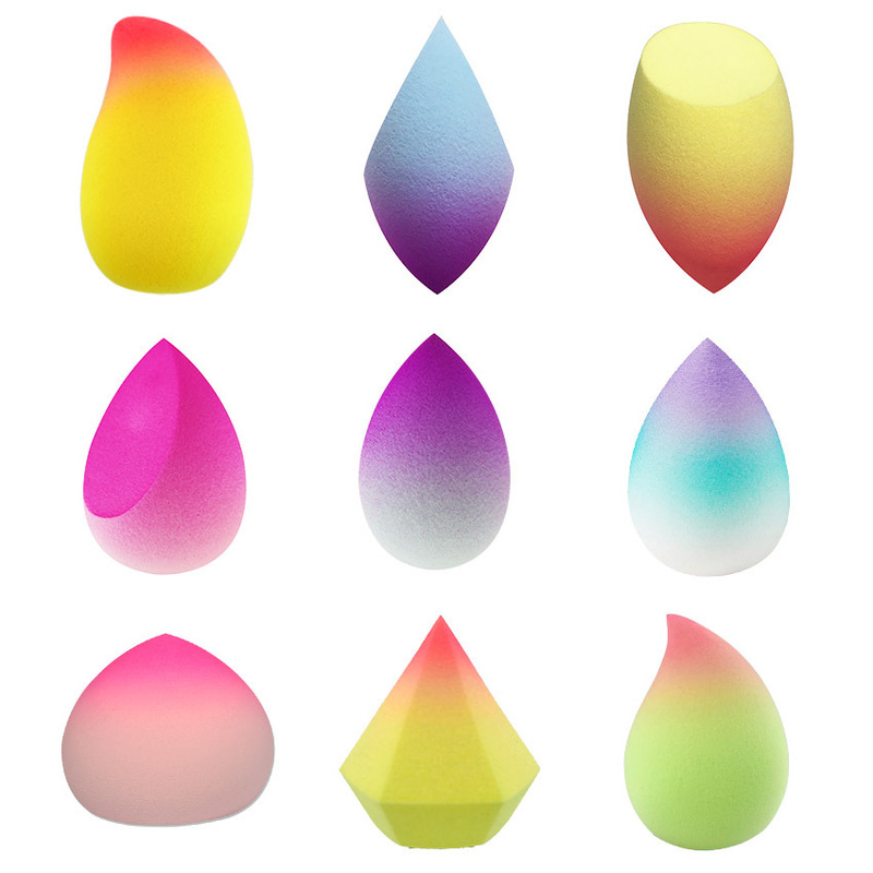 Gradient color beauty egg collection two-color mixed color makeup mango sponge egg water drop powder puff suit fart peach makeup egg