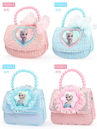 Disney children's light-up bag little girl cross-body shoulder bag Frozen Elsa flash light handbag