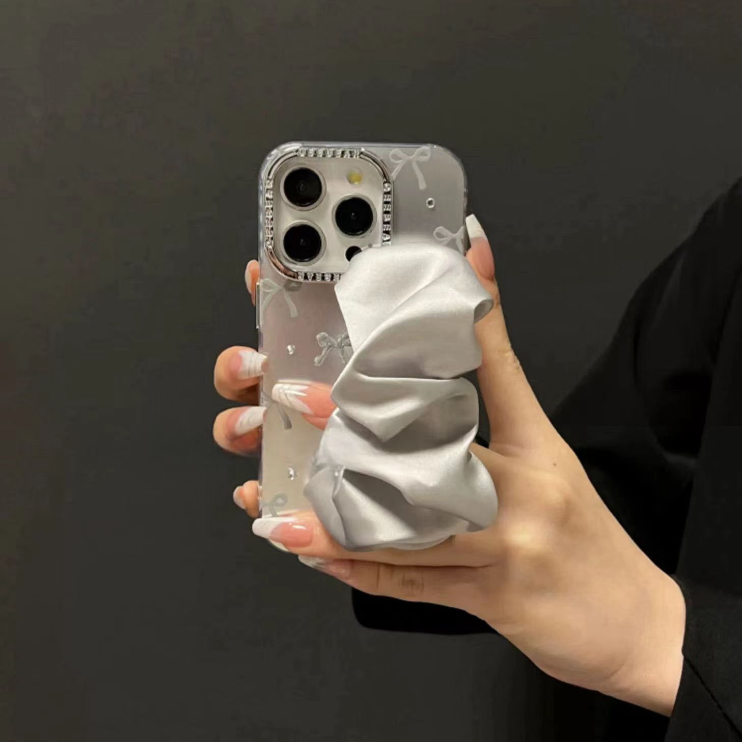 Estilo coreano ins arco oso iPhone15 nicho hembra 15ProMax para apple 12/11 teléfono caso 14