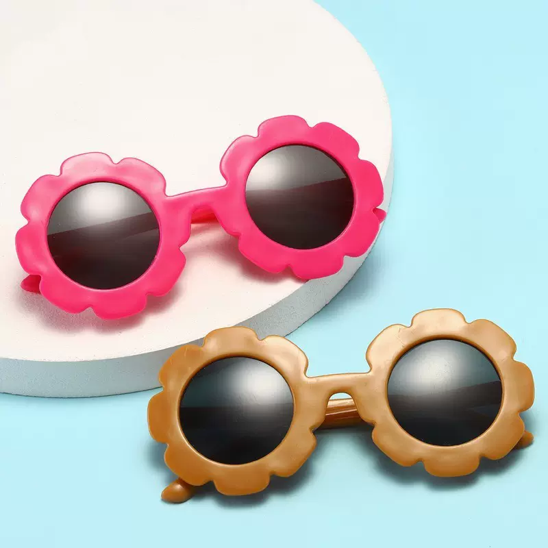 新款太阳花出行必备卡通儿童太阳镜可爱宝贝派对狂欢跨境小孩墨镜