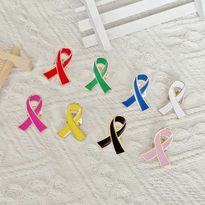 金属徽章胸章跨境蝴蝶结服装配饰宣传意识滴油纪念章预防彩色胸针