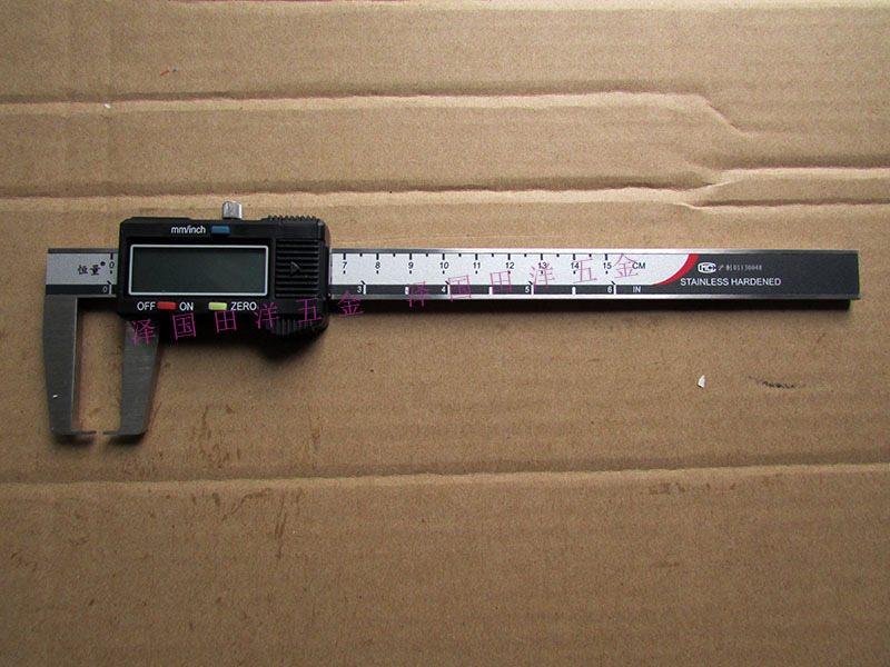 上海恒量外沟槽数显卡尺0-150/200/300mm扁头尖头圆柱外钩