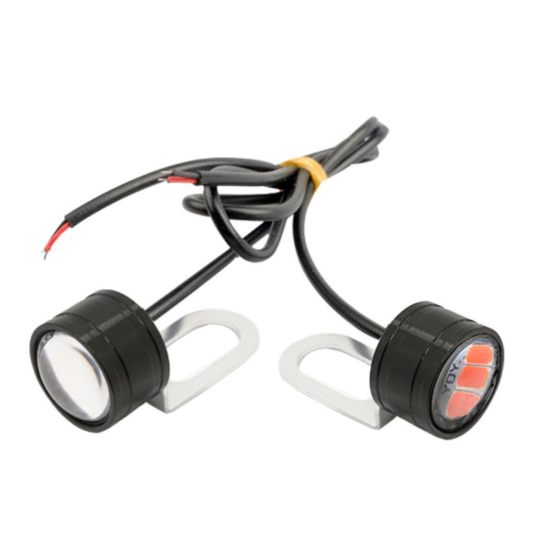 Auto motocicleta luz diurna 3SMD 5730 LED ojo de halcón luz flash espejo retrovisor fantasma luz flash